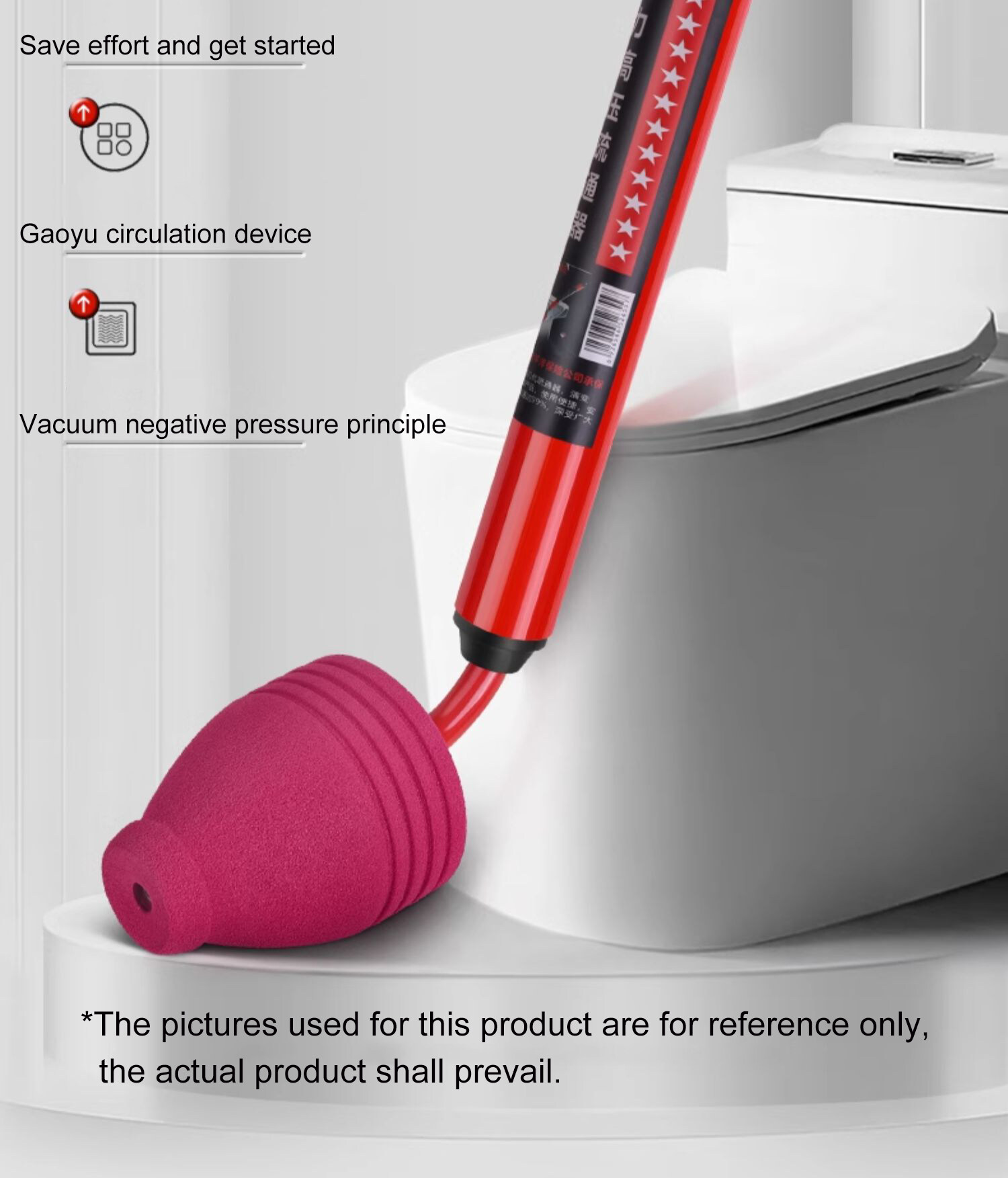 【150000pa high pressure！】High pressure toilet plunger 360°rotation ...