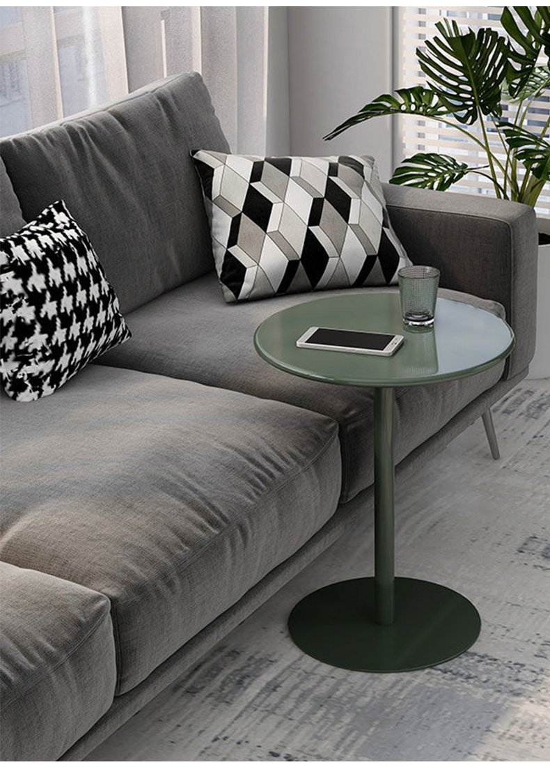 Nordic Iron Art Coffee Table Modern Sofa Side Table Cafe Small Round ...