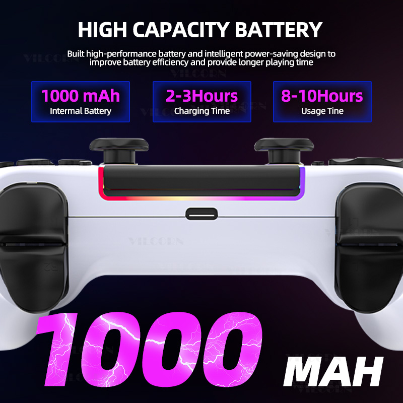 VILCORN RGB Light Effect Wireless Controller for PS5/PS4/PS3/Switch/PC ...