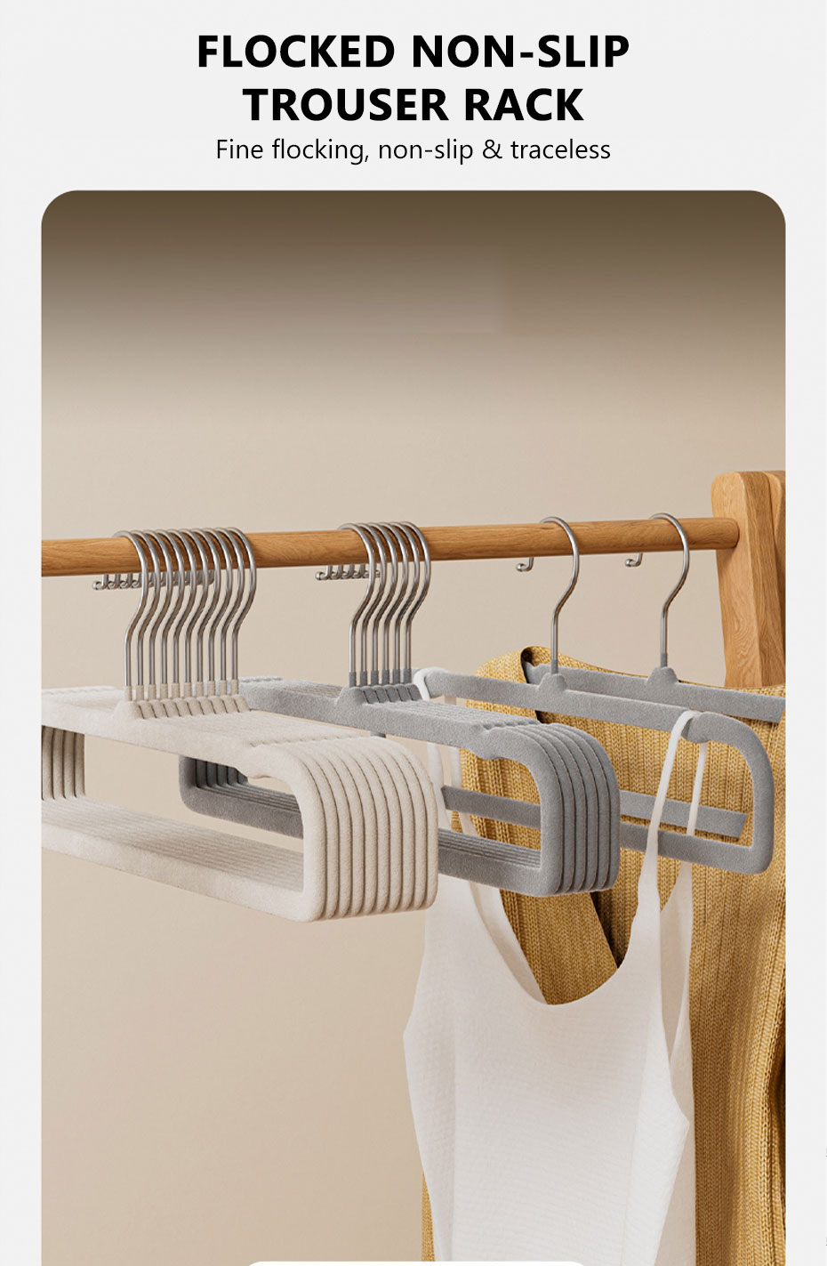30pcs Non Slip Flocking Hanger Seluar Pants Hanger Trousers Hanger ...