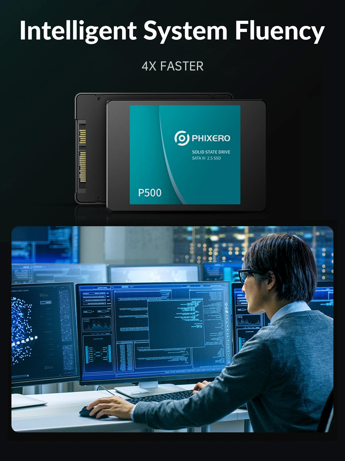 PHIXERO 1TB SATA III SSD - 3D NAND Solid State Drive For Laptop & Desktop Computers