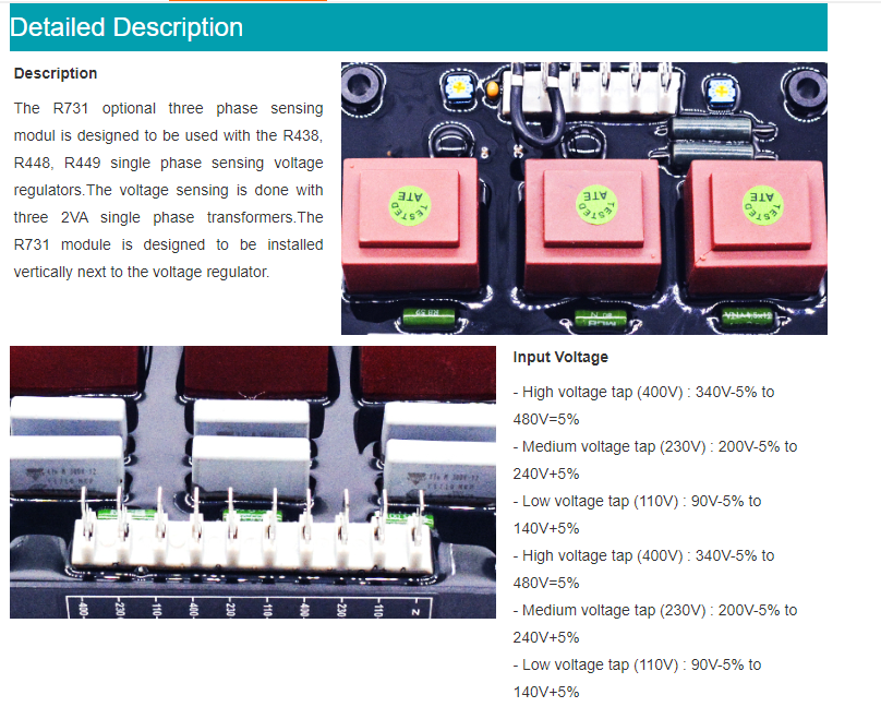Avr R731 Diesel Generator Voltage Regulator Board Brushless Electronic ...