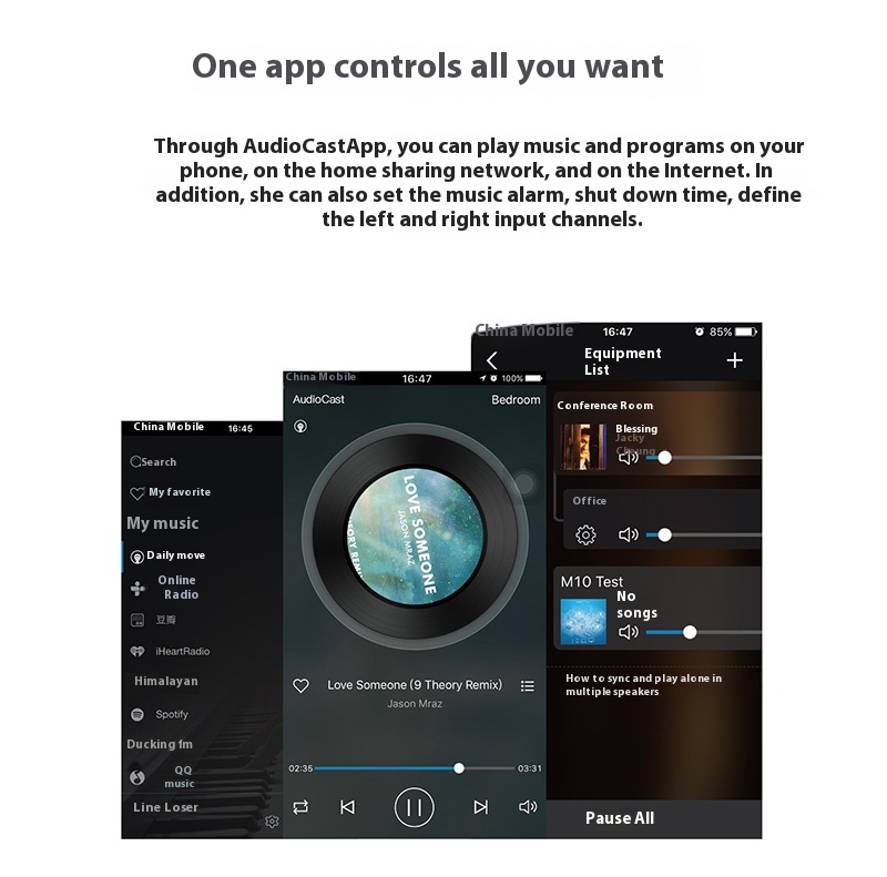 Adattatore Wireless Audiocast M5 – Ricevitore Audio WiFi Per Streaming Multistanza, DLNA AirPlay, Con Sveglia E Spegnimento Programmato