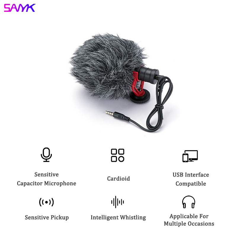 SANYK HD Recording Microphone Rabbit Hair Windproof Noise Reduction ...