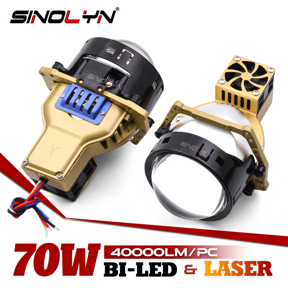 Sinolyn Bi LED Projector Laser Lights LED Light Lens 60W 40000lm 3 Inch ...