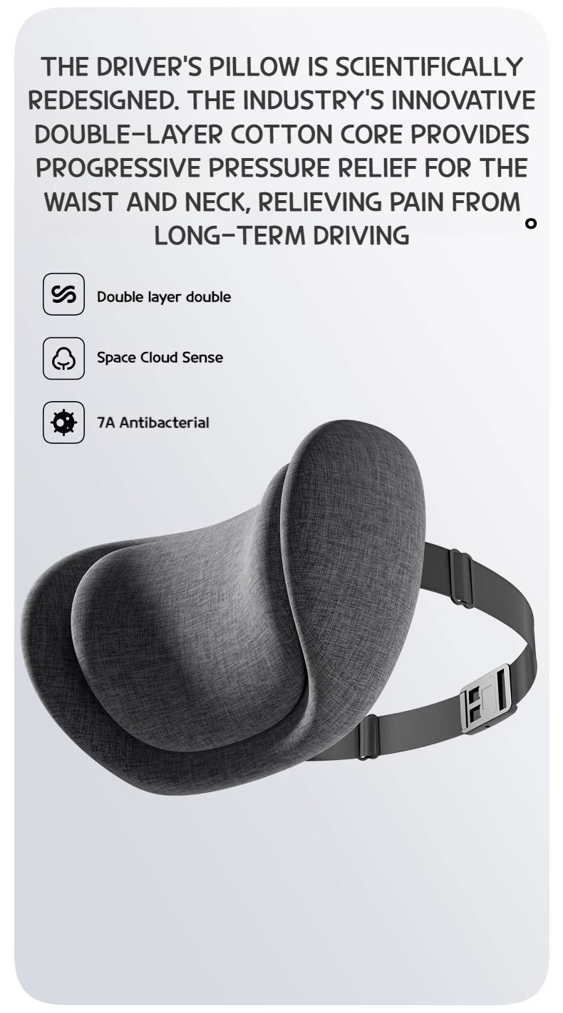 CICIDO Double-Layer Car Neck Pillow Headrest Memory Foam Ergonomic ...