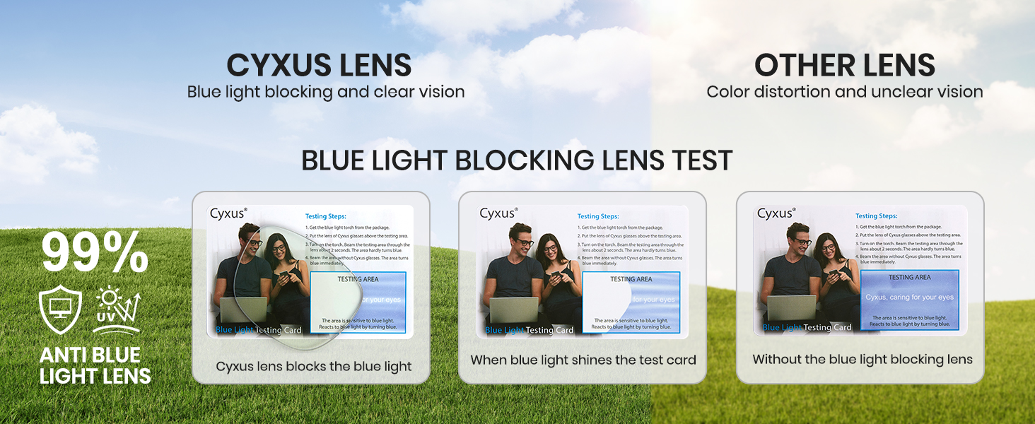Cyxus Blue Light Blocking Glasses For Anti Eyestrain Customizable ...