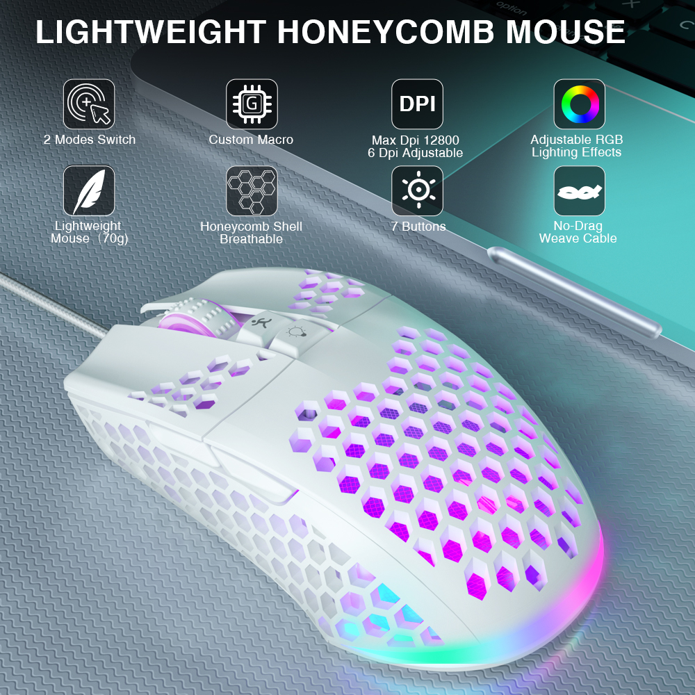 SOLAKAKA SM900 Wired Game Mouse USB Macro Programming Game Mouse ...