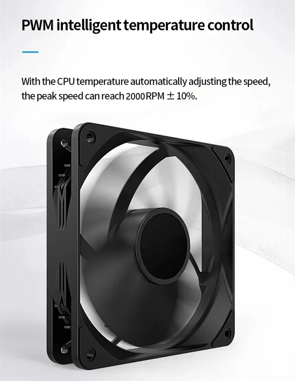 ICE Whale IW-12025 PC Case Fan120mm PWM Temperature Control 2000RPM ...