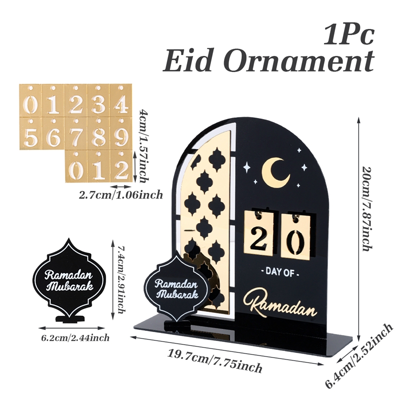 Acrylic Eid Countdown Calendar Islamic Muslim Party Supplies Ramadan ...
