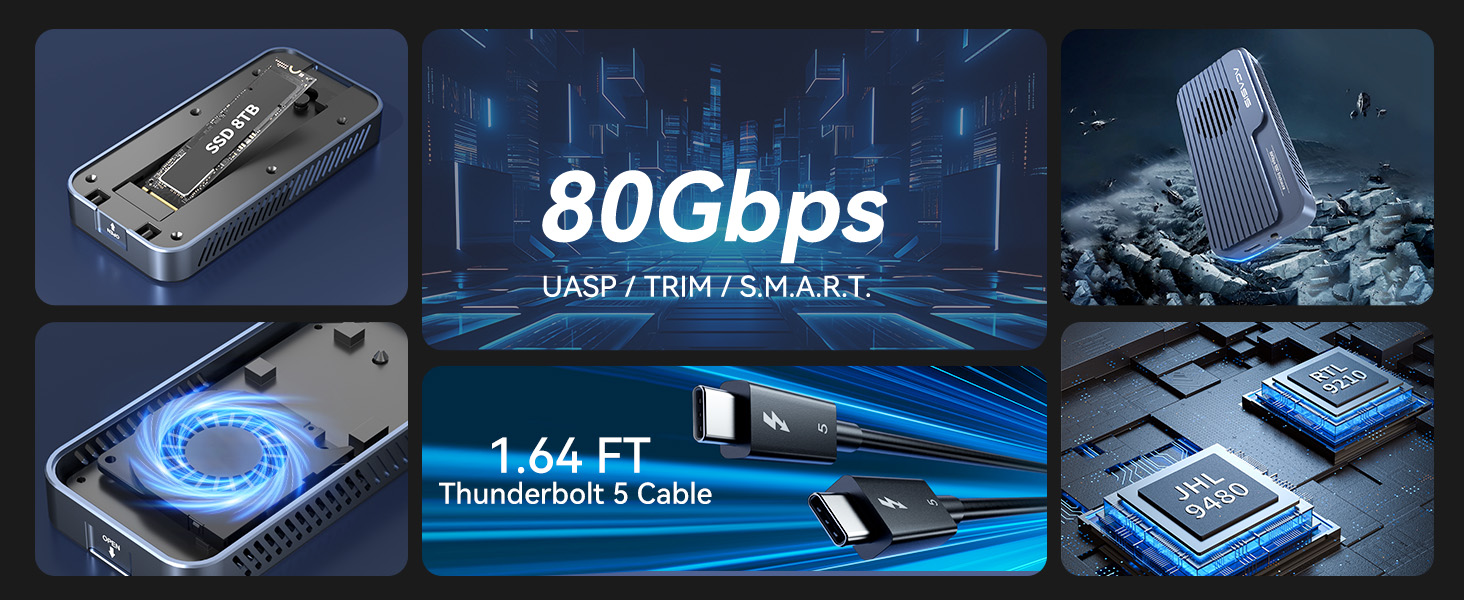OHBUYAGN USB4 Kabel 80Gbps - Thunderbolt 5 Kompatibel, 240W Laden & 16K Video Für Laptop, SSD & Mehr