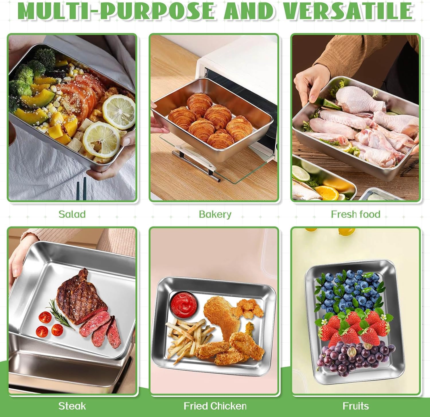 304 Stainless Steel Crisper Box with Lid Food Container Crisper Fresh ...