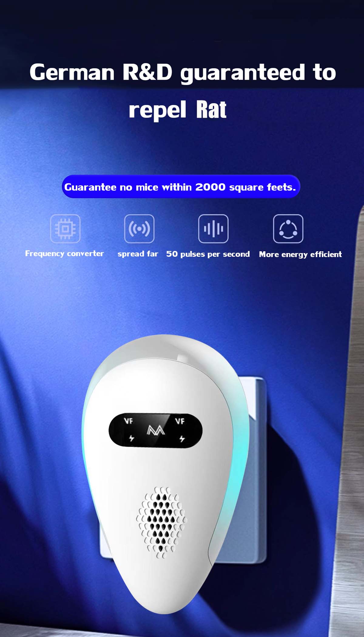 【2025 New AI chip】Mouse repellent ultrasonic Upgraded dual Ai chip ...