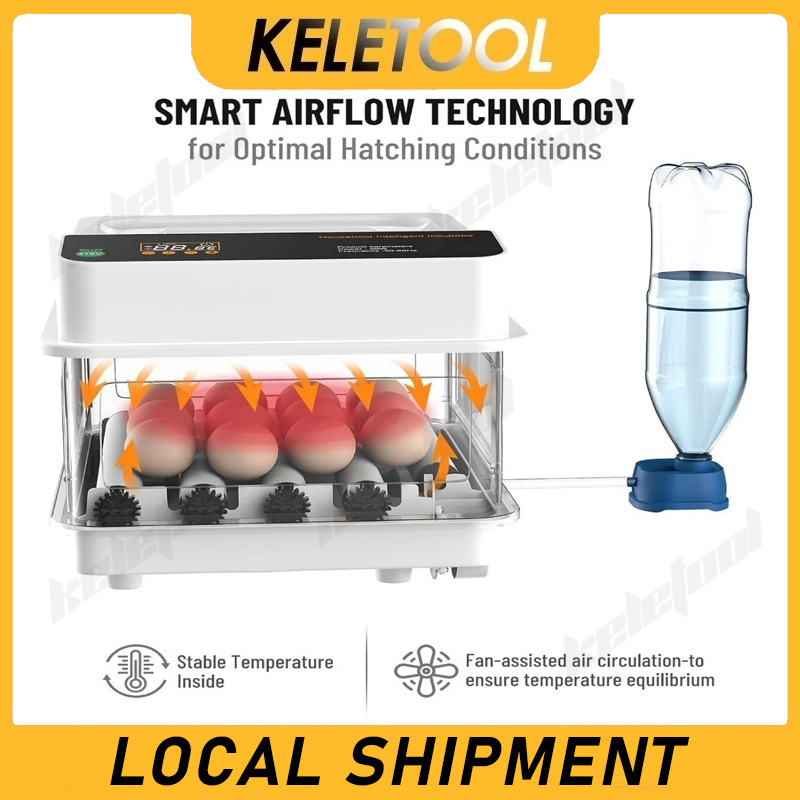 24 Egg Incubators Chick Hatching Egg Machine LED Light Adjustable ...