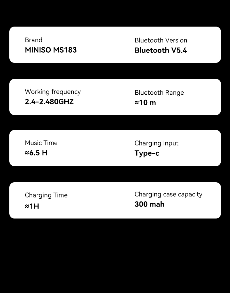 MINISO MS183 Al Smart Bluetooth Earbuds Real-Time Translation Wireless ...