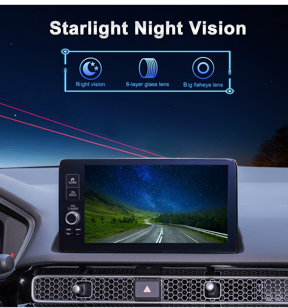 AHD 1920x1080P Car Camera 180 Degree Fish Eye Lens Starlight Night ...