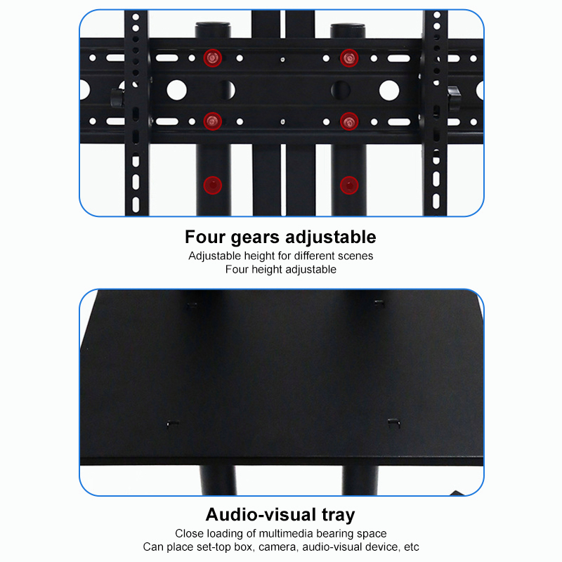 TV Stand 32- 75 Inch Mobile TV Stand With Wheels Metal Bearing 80kg ...