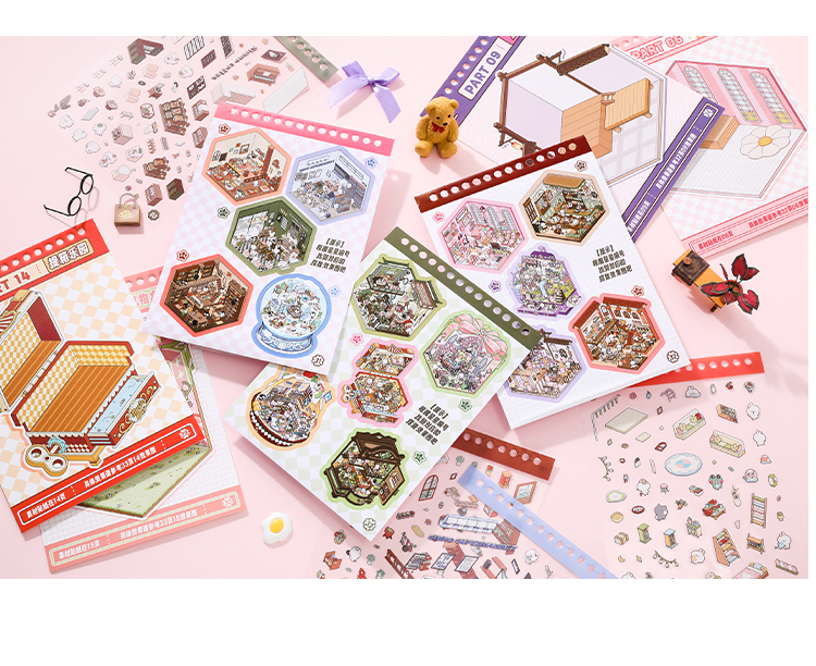 ENWEI 33 Pcs [Colorful World Series] Cute 3D Lots Of Materials Journal ...