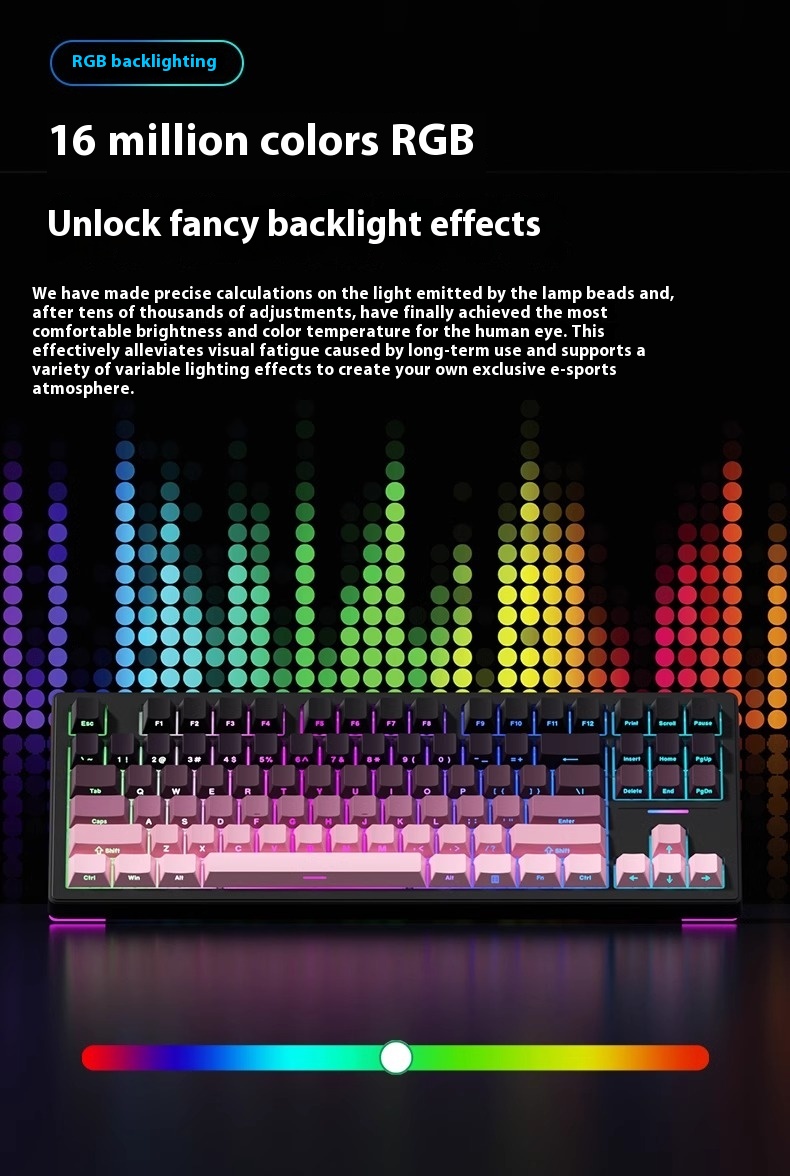 WEIKAV WK87 Wireless Mechanical Keyboard 75% Hot swappable RGB GASKET ...