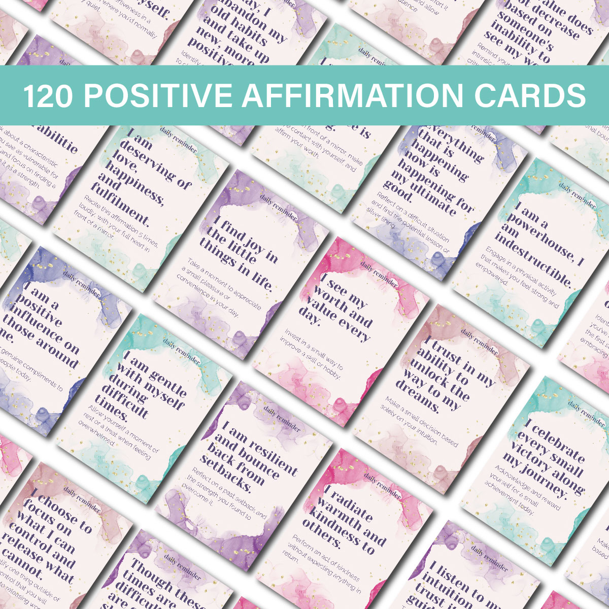 120Pcs, Positive Affirmation Cards, Mindfulness and Motivational Cards ...