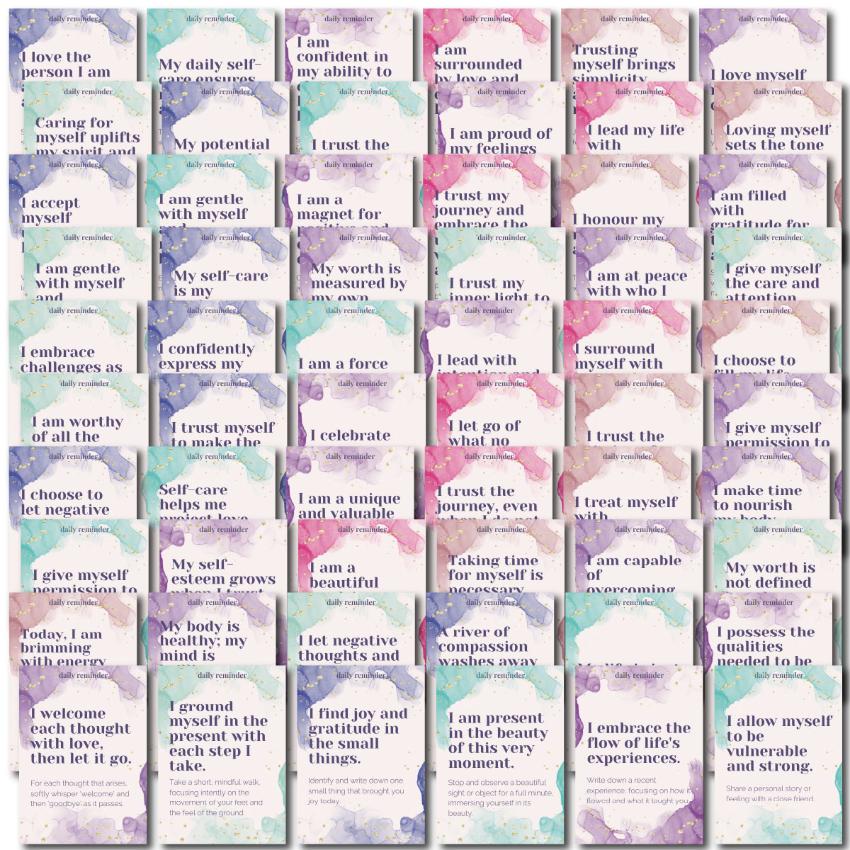 120Pcs, Positive Affirmation Cards, Mindfulness and Motivational Cards ...