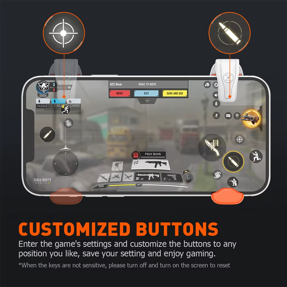 Trigger PUBG 6 Dita Per Smartphone - Controller Joystick Per Android E IPhone, Nero - Foto 10
