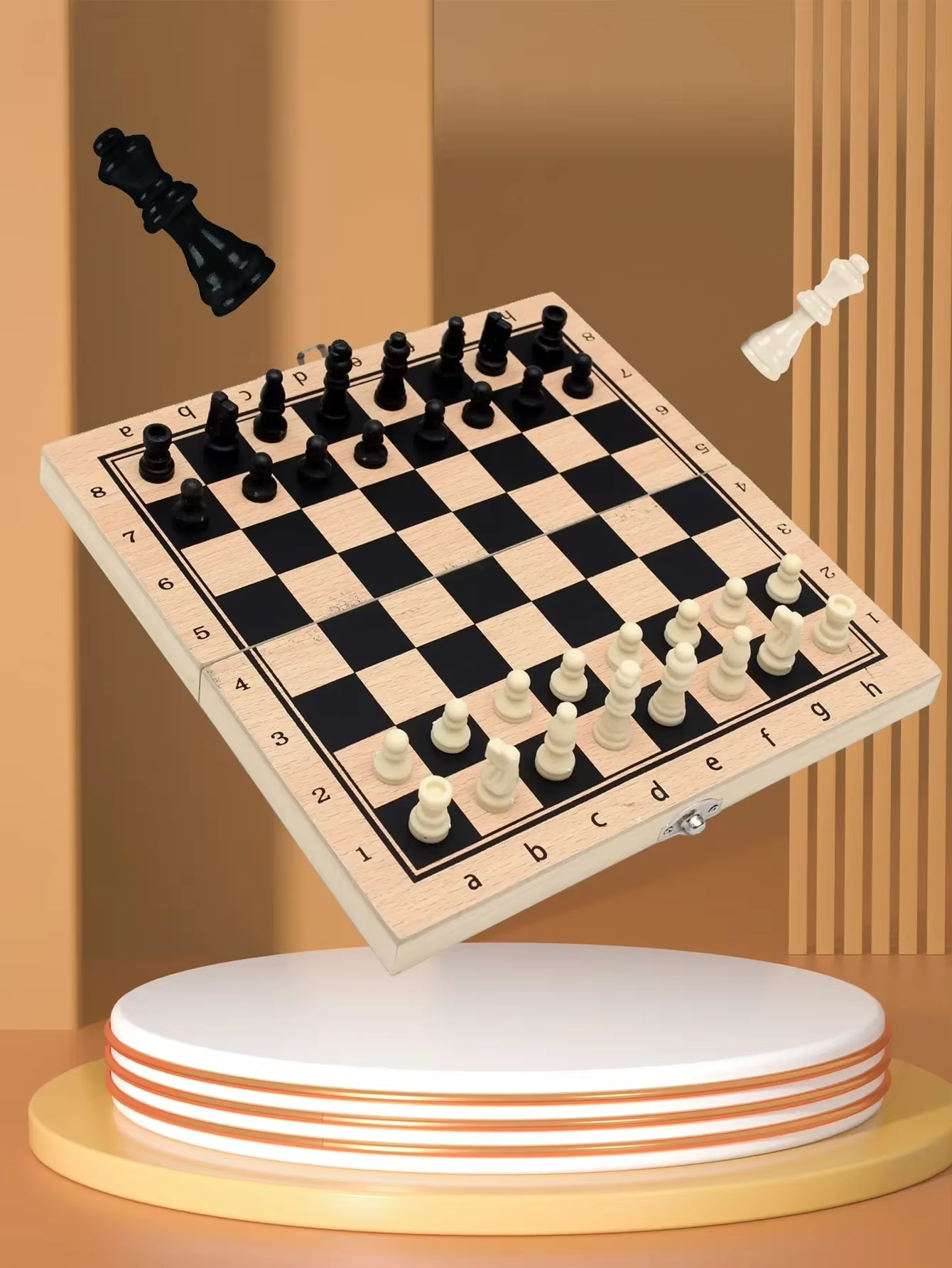 Multifunctional Three-in-One Solid Wood Toy, High Quality Wooden Chess ...