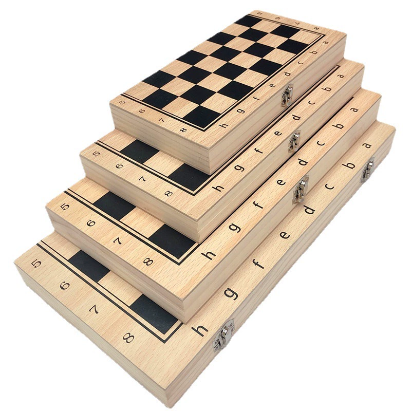 Multifunctional Three-in-One Solid Wood Toy, High Quality Wooden Chess ...
