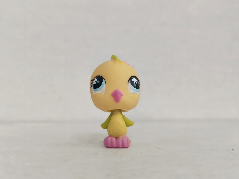 LPS Figure Yellow Green Parakeet #595 With Flower Pot Littlest Pet Shop ...