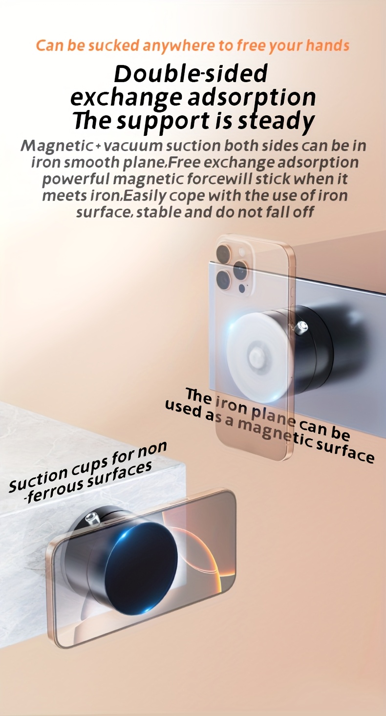 Vacuum Adsorption Magnetic Bracket LAXURA Magnetic Phone Mount - Vacuum Suction Car Holder 360?? Adjustable Magnetic Phone Mount For Dashboard