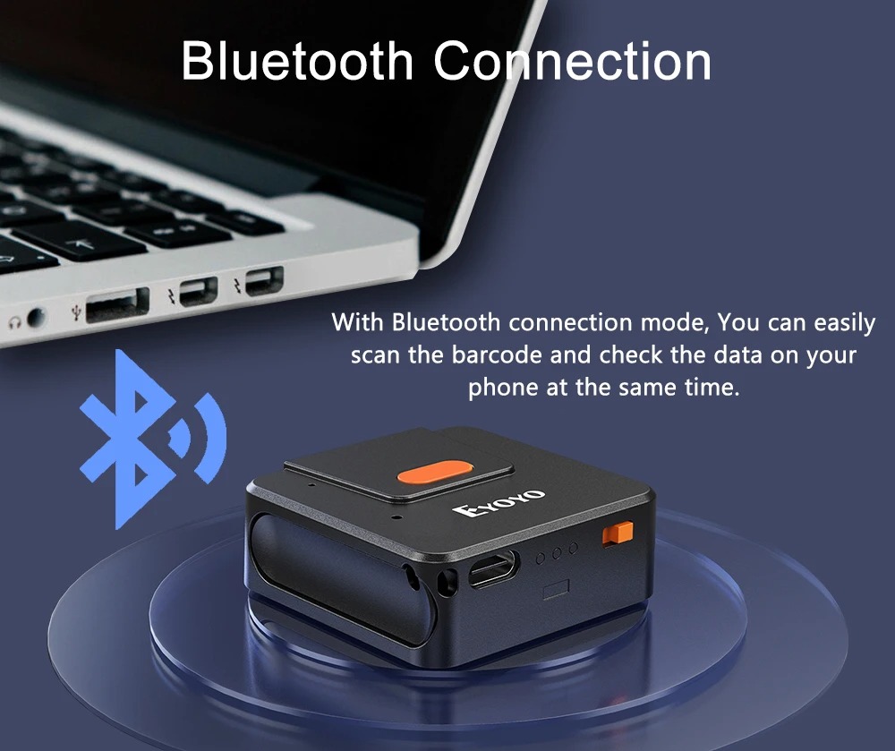 Eyoyo 1D 2D Bluetooth mini Protable Barcode Scanner, Left & Right ...