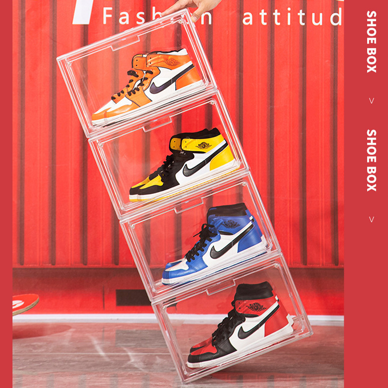 Free gifts transparent acrylic sneaker shoes rack shoe box cabinet shoe ...