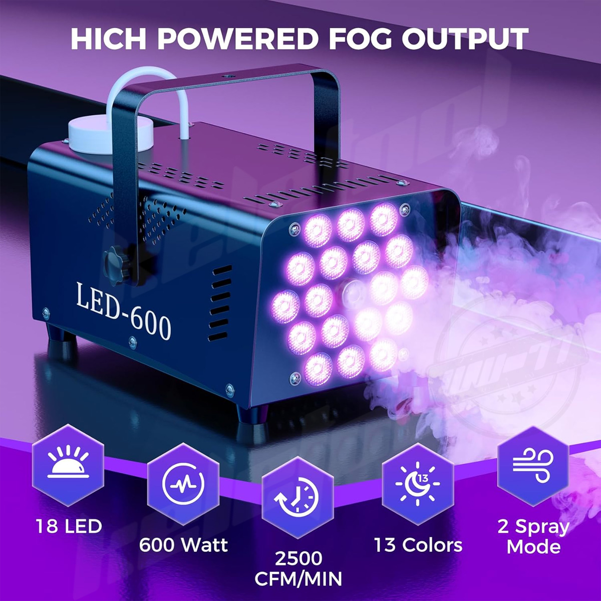 18LED fogging machine 2200W smoke fog machine 13 LED RGB Wireless ...