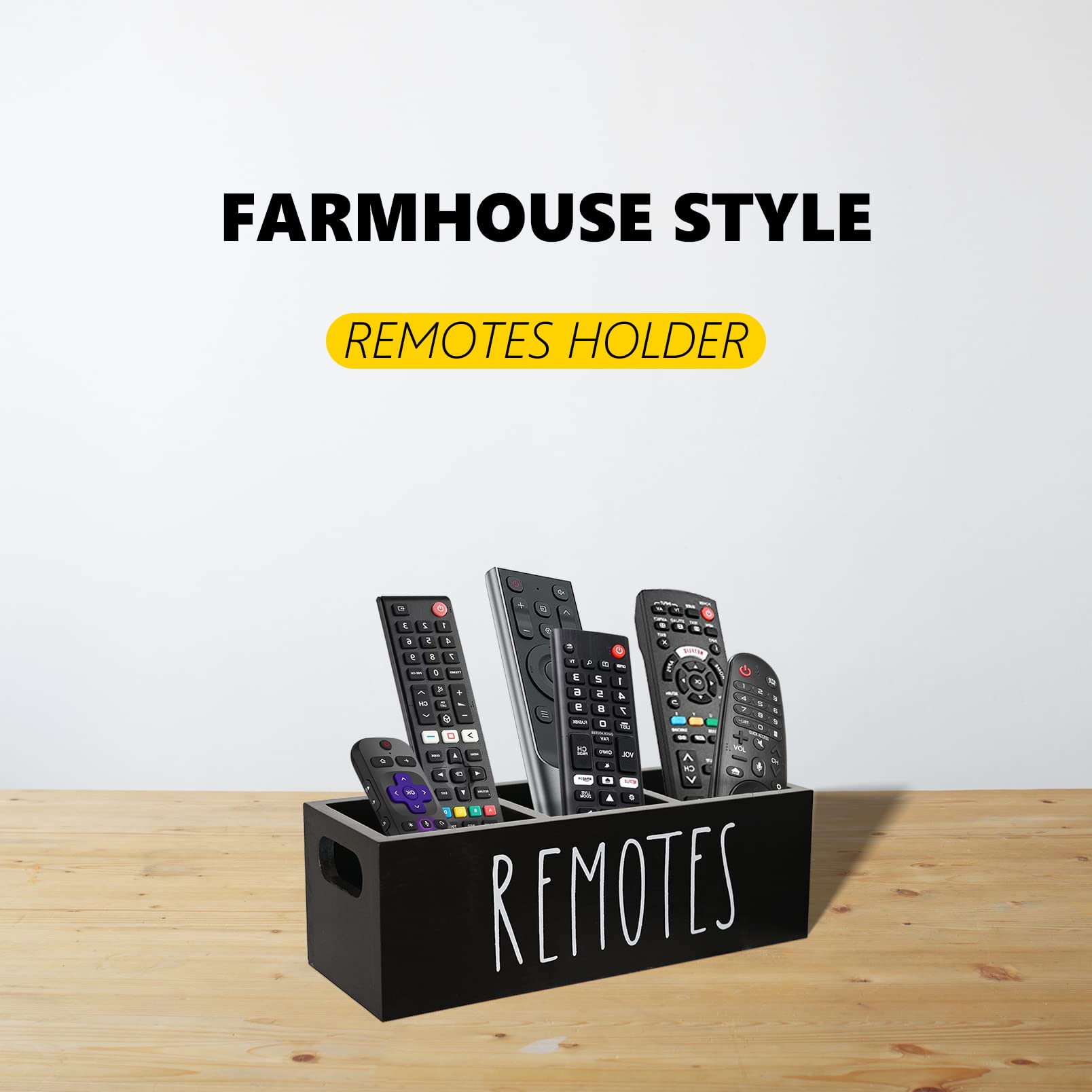 Wooden Remote Control Storage Box Stationery Storage Box Glasses Watch ...