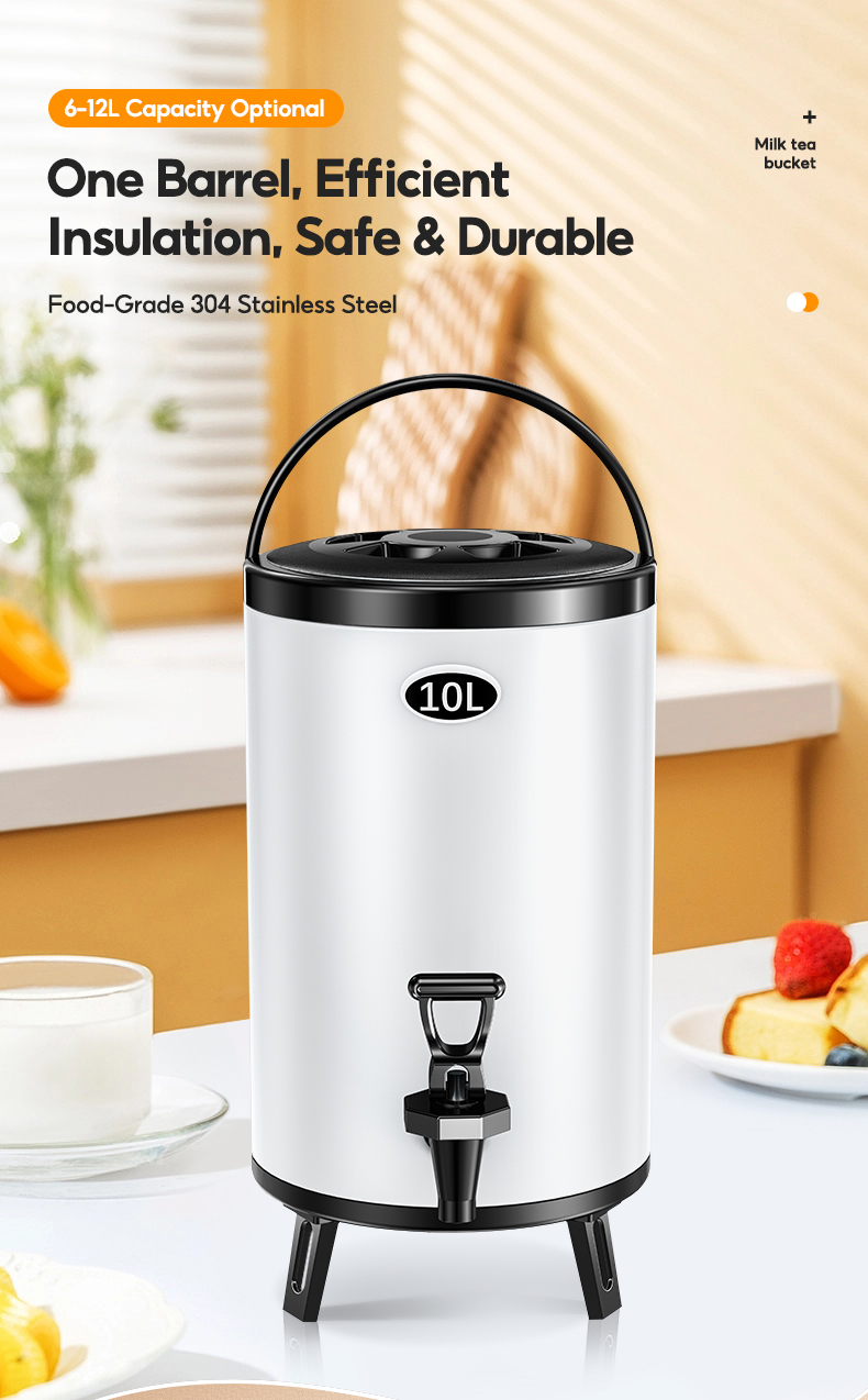 【Ready Stock】Milk Tea Bucket Milk Tea Barrel Water Jug Stainless ...