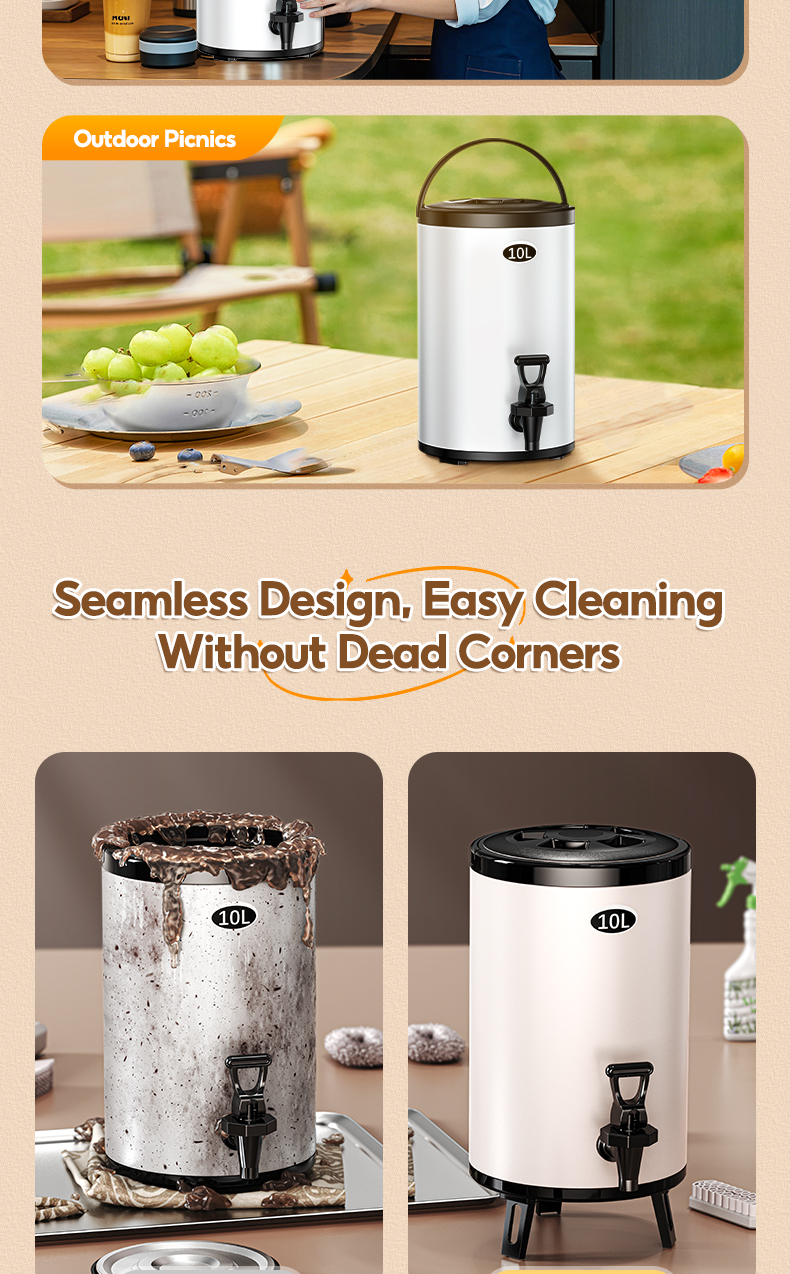 【Ready Stock】Milk Tea Bucket Milk Tea Barrel Water Jug Stainless ...