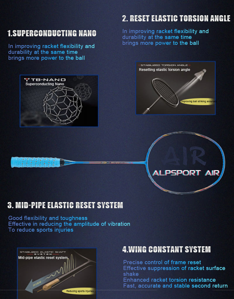 ALP AIR Badminton racket [Free delivery-COD] 2PCS/1 batch 10U ...