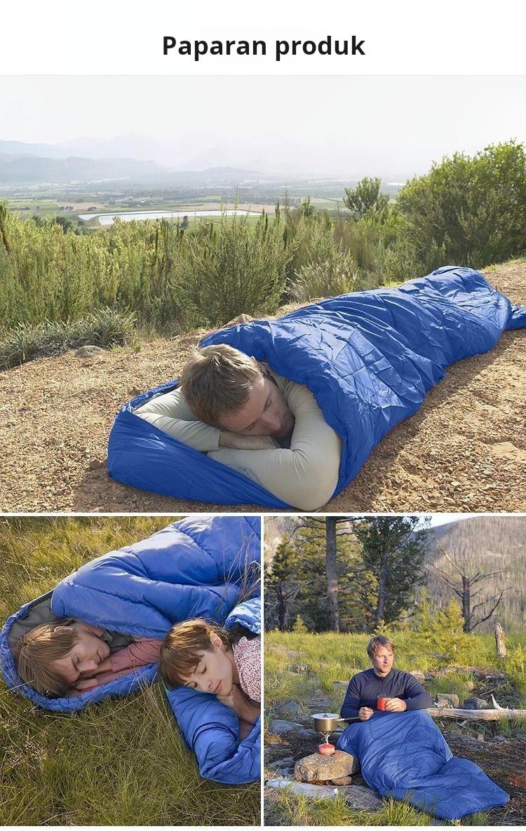 Sleeping Bag Camping Portable Resistant Sleep Gear Thick Cotton Outdoor ...