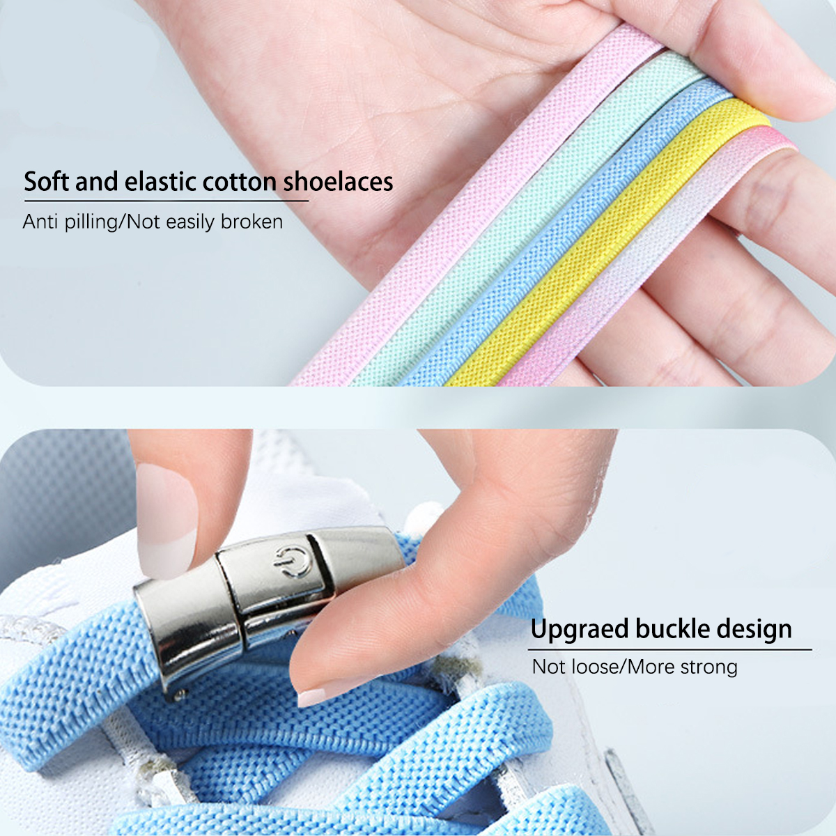 Curated visual reference: Picture Idea: Shoelaces Without Ties 1 Pair Of Elastic Shoelaces With Metal