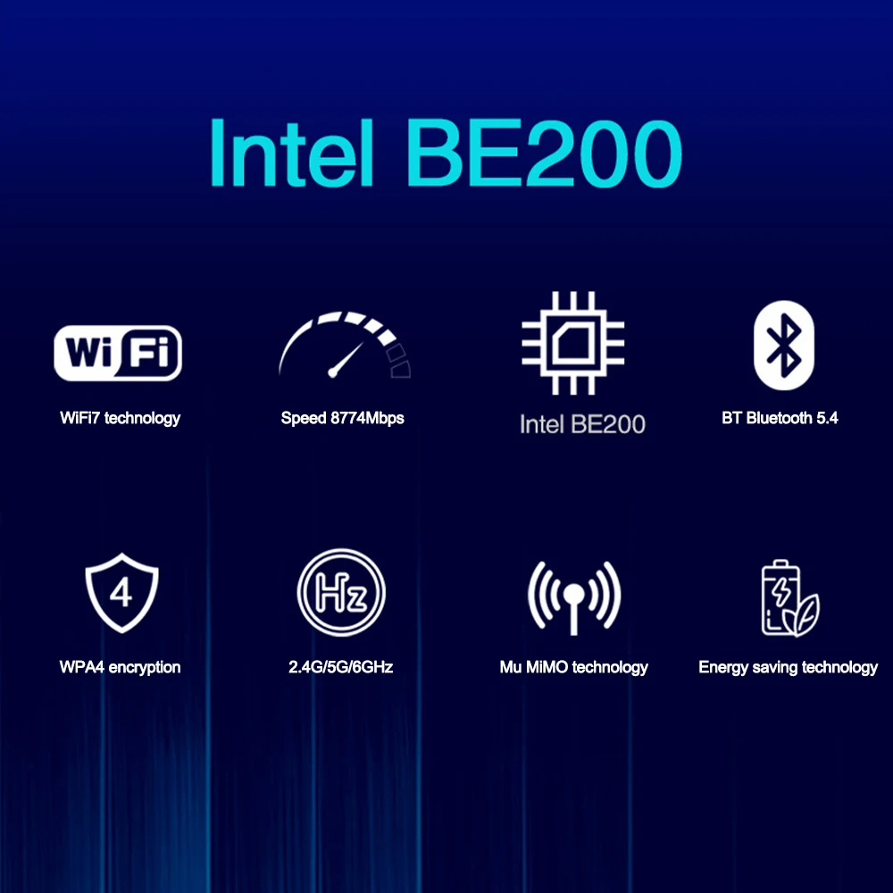 BE200 WiFi 7 Card BE200NGW Bluetooth 5.4 Ethernet adapter Tri Band 2.4G ...