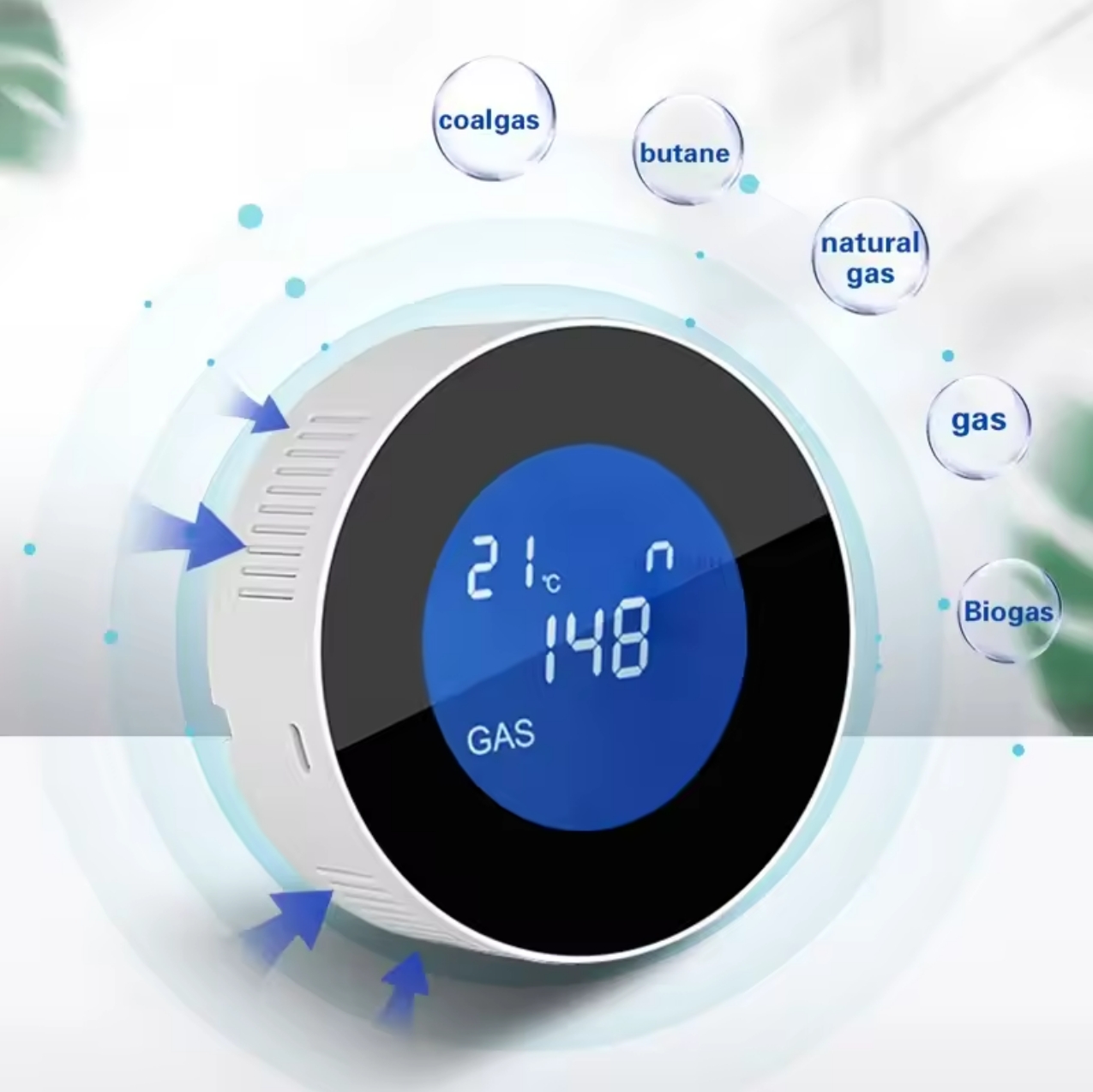 WIFI Tuya Natural LPG Gas Leak Detector with Electric Solenoid Valve ... image.
