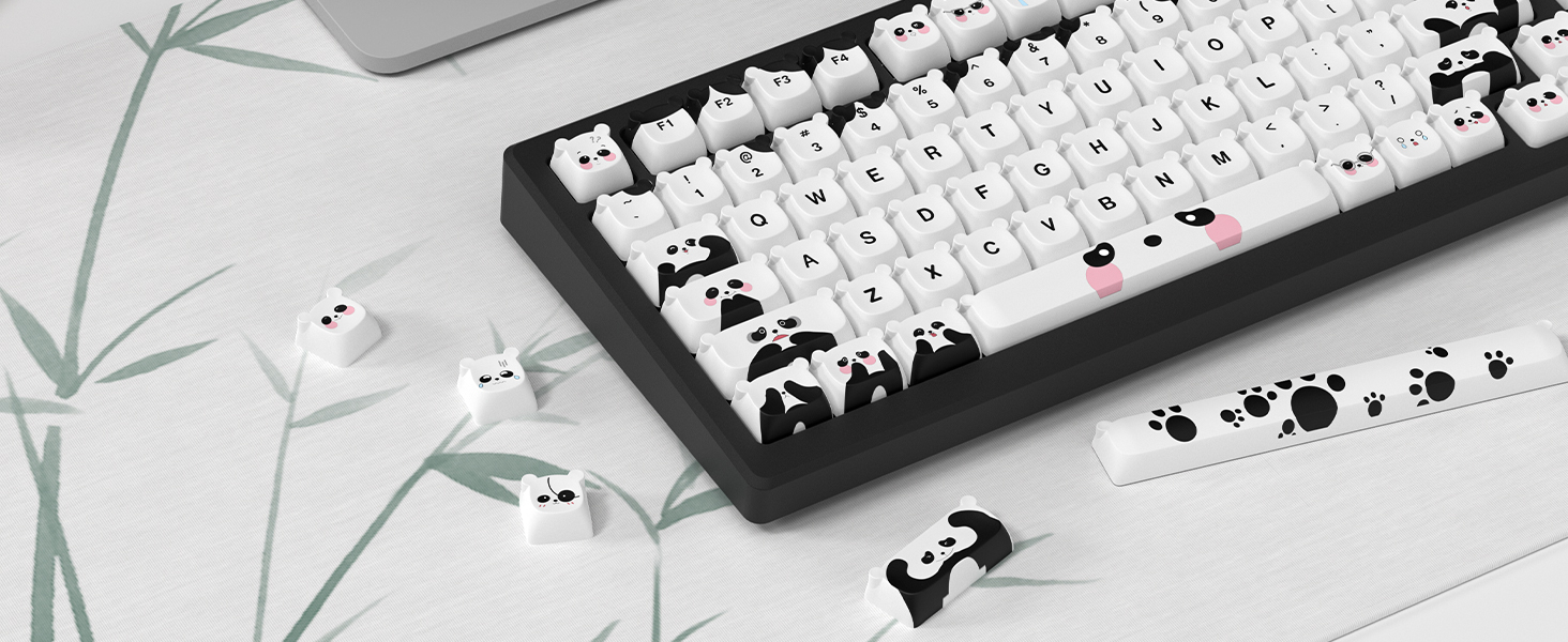 141 Keys Adorable MOA Panda Keycaps Set – Cute, Durable, and Perfect ...