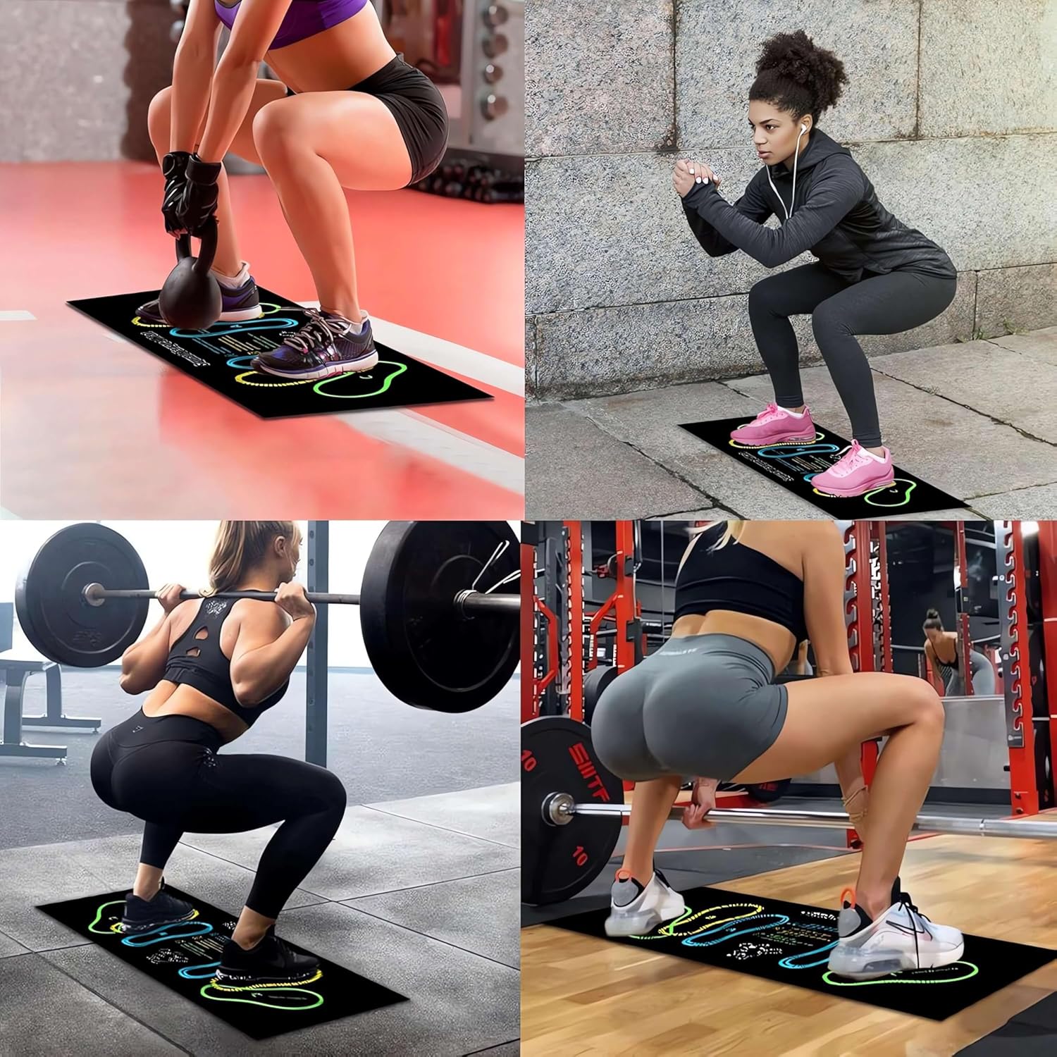 Squat Guide Mat - Squat Auxiliary Training Mat | Easy to Clean Squat ...