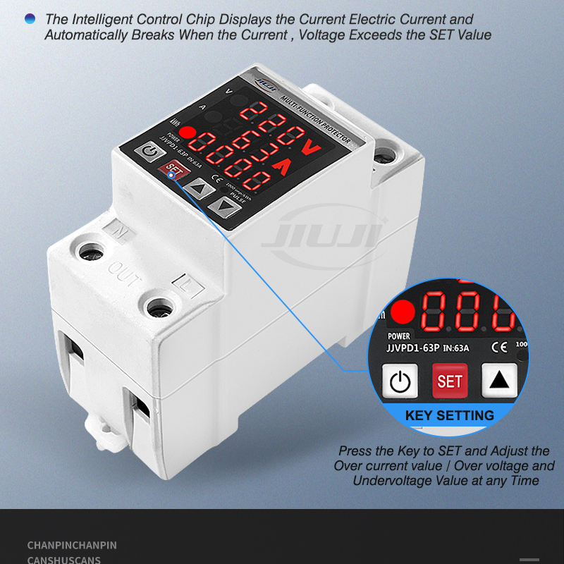 Adjustable voltage current protector （Single phase ,3display,Electric ...