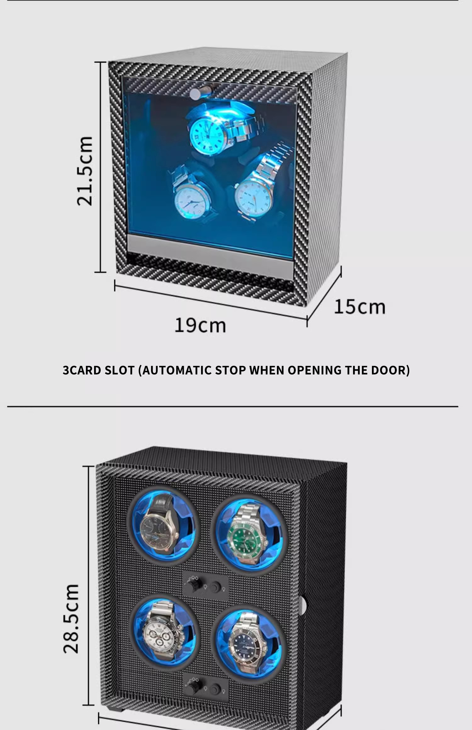 IBBETON Luxury Wood Watch Winder High-End 1 2 4 6 Slot Automatic ...