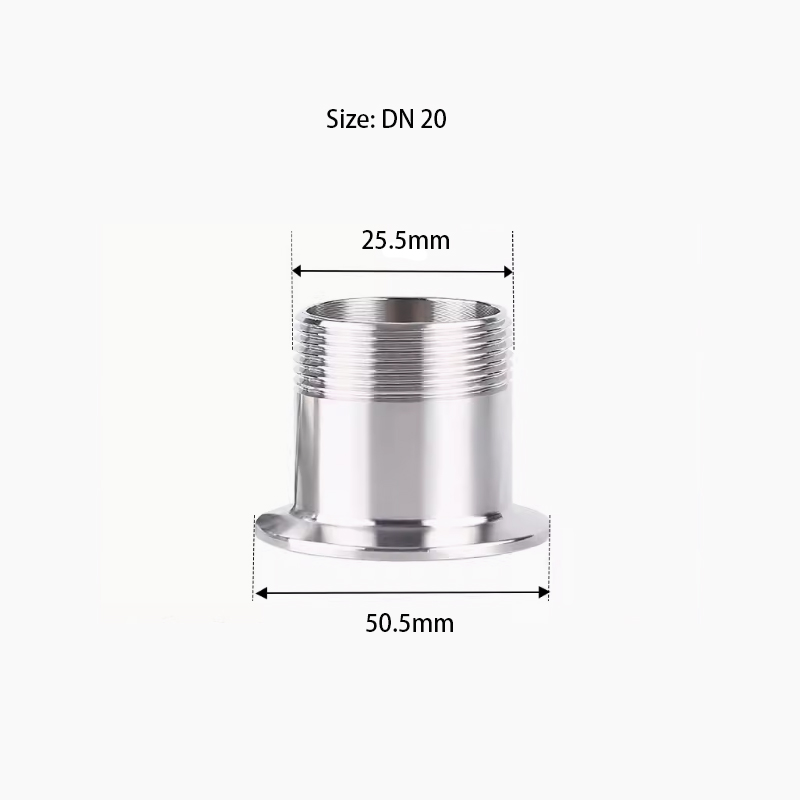 304 DN15 to DN50 Stainless Steel Sanitary Male Threaded Ferrule Pipe ...