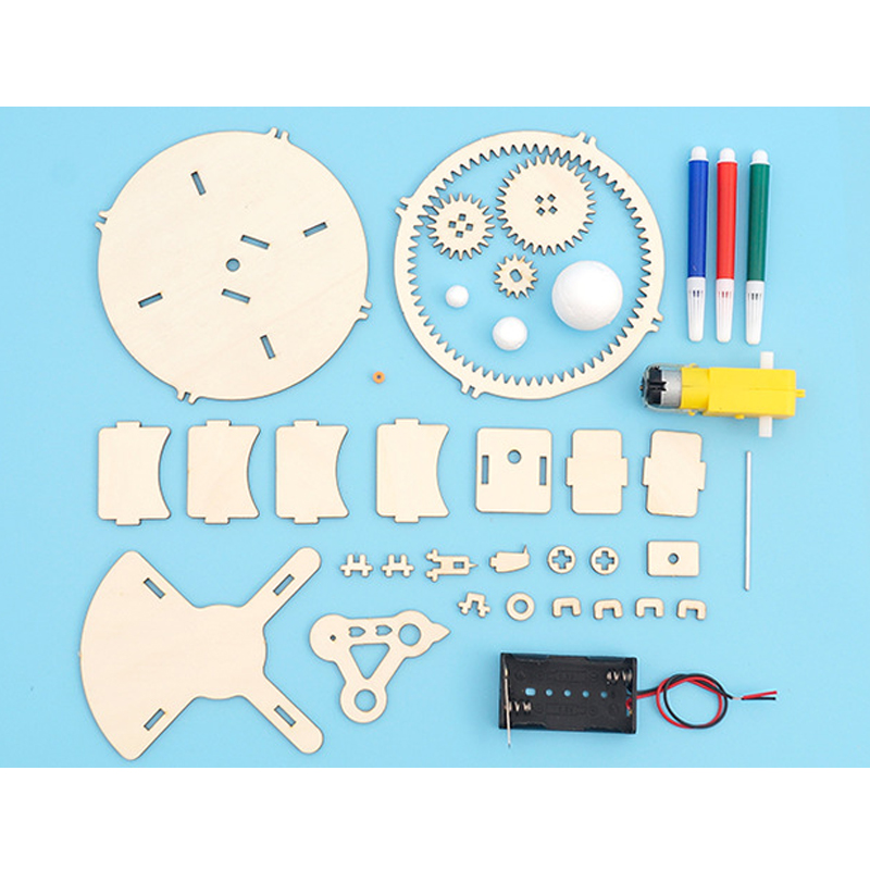 DIY Solar System Model Kit Wooden Puzzle Mechanical Set Assembling Sun ...