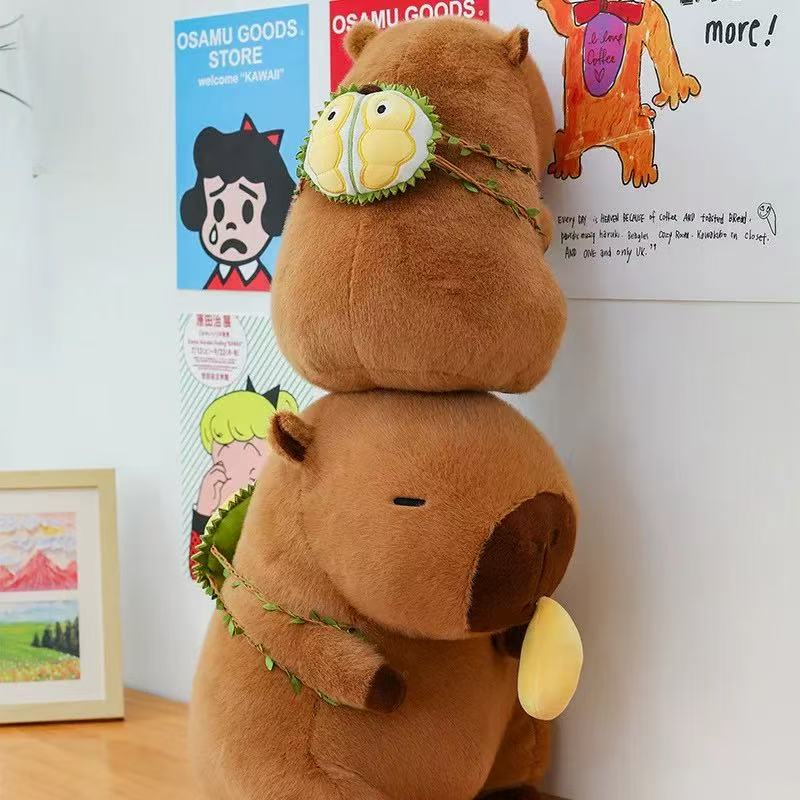 Capybara, peluche con abiti, 25 cm, morbido giocattolo di