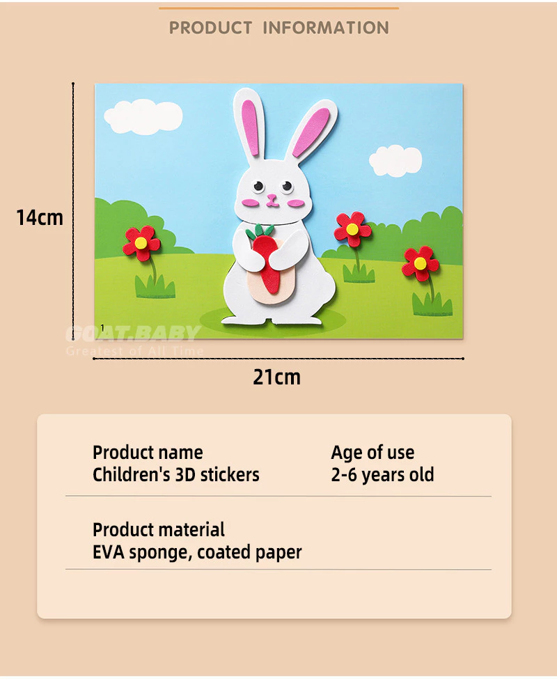 3d eva Foam sticker jigsaw puzzle diy cartoon animal learning ...
