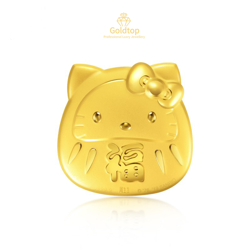 【Goldtop】Sanrio Family Hello Kitty Dharma Pure Gold Bar (0.3g) Gold 999 ...